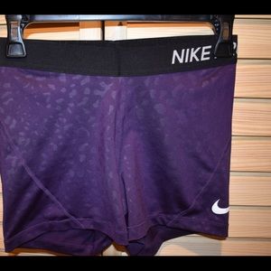 Nike Pro purple cheetah shorts size medium
